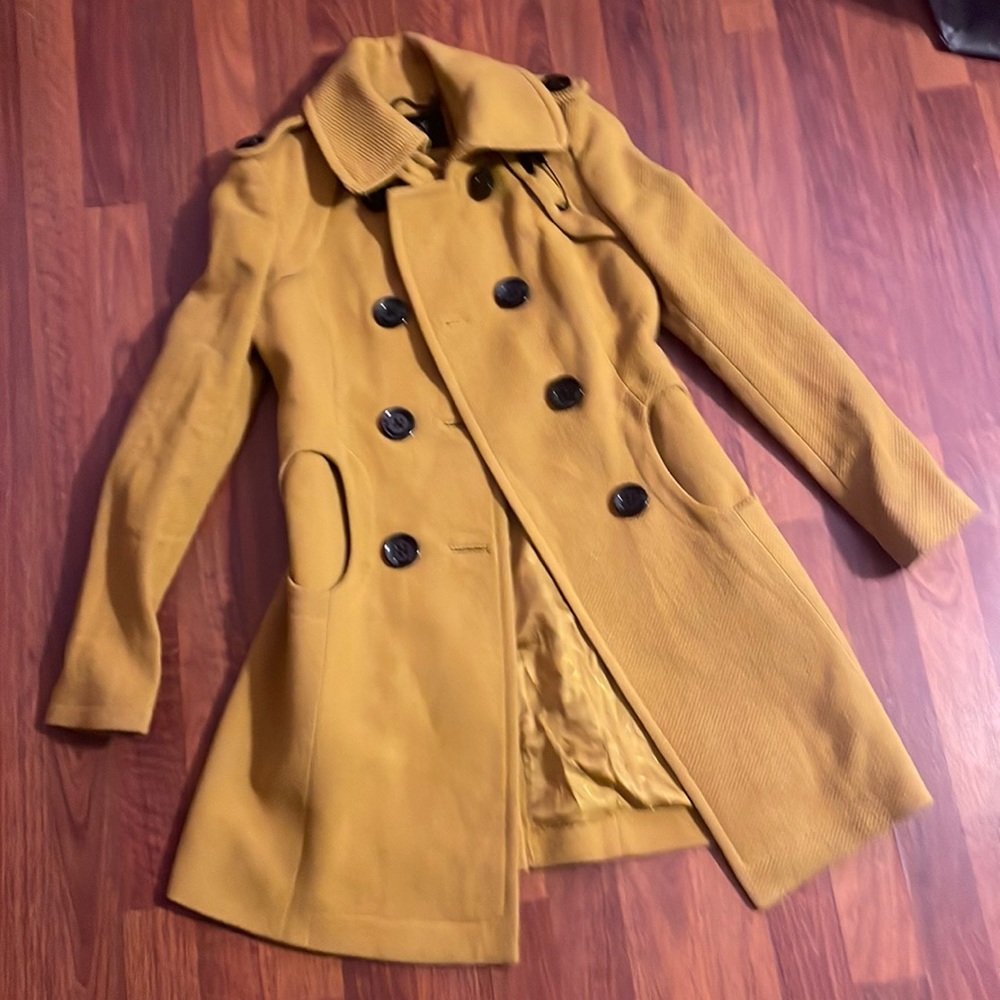 Mustard Yellow Pea Coat for Girl 14-16